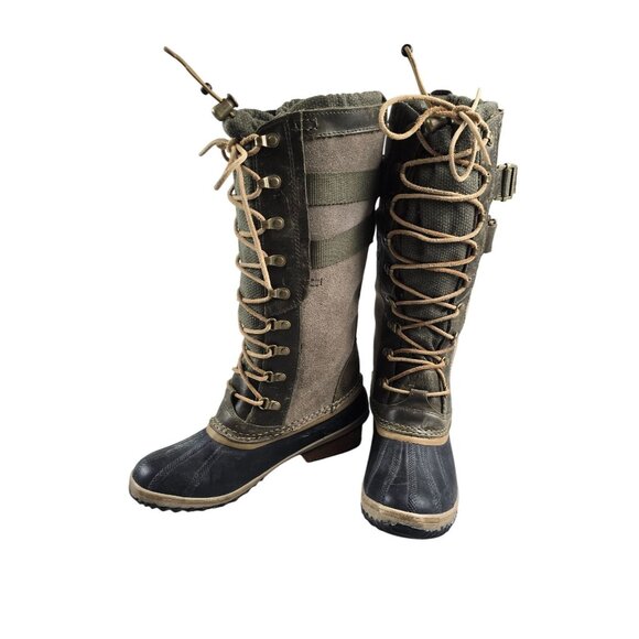 Sorel Women's Conquest Carly ll Duck Waterproof Peatmoss Boots Size 9.5 - Picture 1 of 11